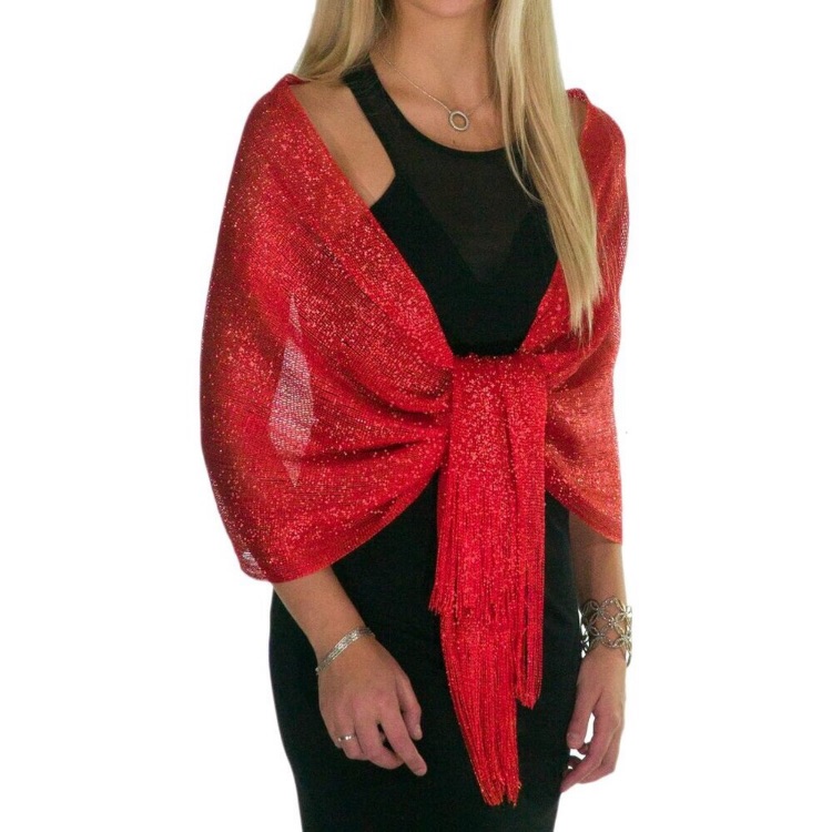 Women Red Dressy Shawls And Wraps For Evening Wear Shawls And Wraps For Party